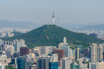 Fototapeta premium Downtown skyline of Seoul City, South Korea