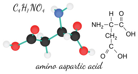C4H7NO4 aspartic acid amino acid molecule