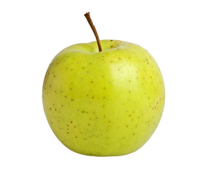 Green apple on white background