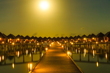 Obraz premium Sunset on sea in Maldives