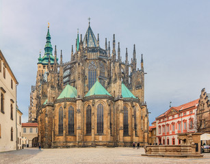 Fototapeta na wymiar Saint Vitus Cathedral in Prague