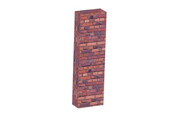 The alphabet brick wall on white background I