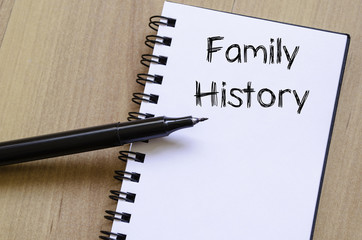 Family history write on notebook - 99158802