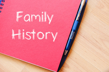 Family history write on notebook - 99158808