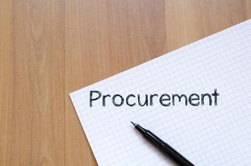 Procurement write on notebook