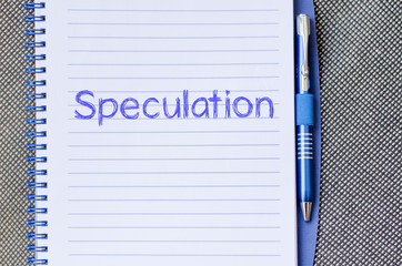 Speculation write on notebook