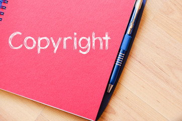 Copyright write on notebook