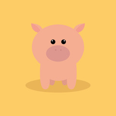 Obraz na płótnie Canvas Cute Cartoon pig