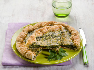 cake with ham and spinach