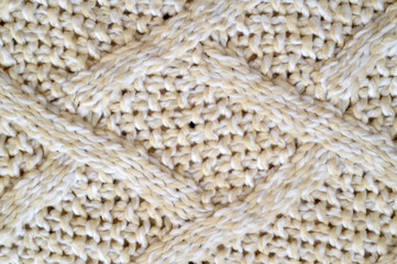  Texture of a knitted beige textile

