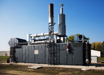 Modern gas engine energy generator outdoor