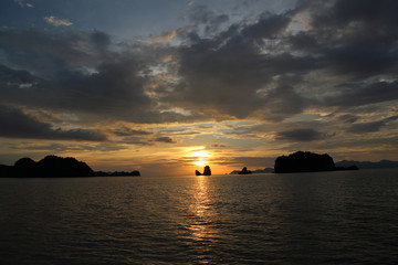 Sunset on the rock at Langkwai Island