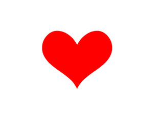 Red heart with a white background.