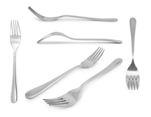 collection fork  Stainless steel isolated