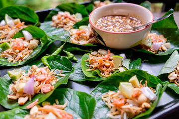 Thai appetizer called Miang Kham