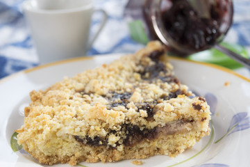 homemade jam crumble tart