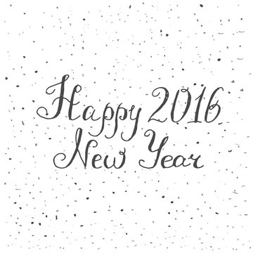 Hand drawn calligraphy sign 2016 year  Happy New Year decoration vector element, Perfect design for a Xmas card, holiday concept, typography poster