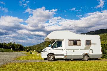 Mobile home at campsite