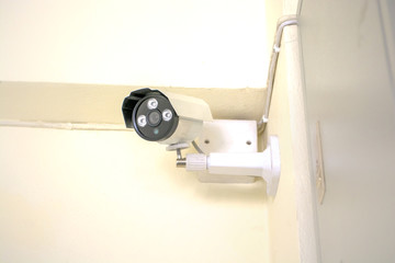 CCTV cameras inside the building wall