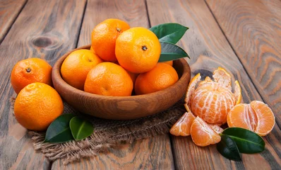 Zelfklevend Fotobehang Juicy orange tangerines © Es75
