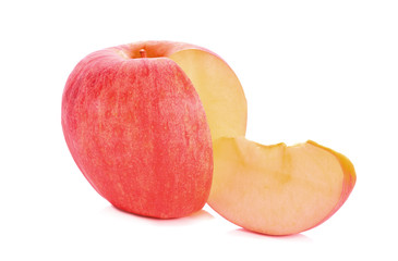 Fresh gala apples on white background.