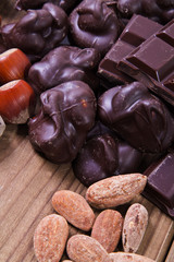 chocolate, nuts and almonds