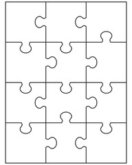 Fototapeta premium Vector illustration of small white puzzle, separate parts