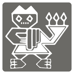 monochrome icon with Peruvian Indians art and ethnic ornaments for your design