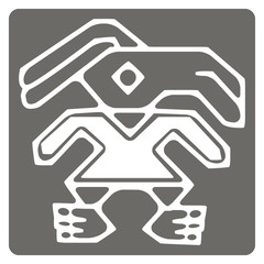 monochrome icon with Peruvian Indians art and ethnic ornaments for your design