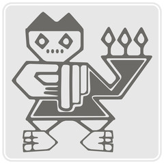 monochrome icon with Peruvian Indians art and ethnic ornaments for your design
