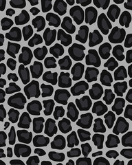 Seamless leopard pattern in black and white, vector