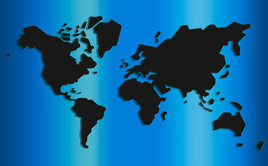 Image of world map with a colorful blue background.