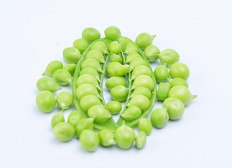 Peas isolated on white