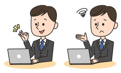 スーツ　男性　パソコン