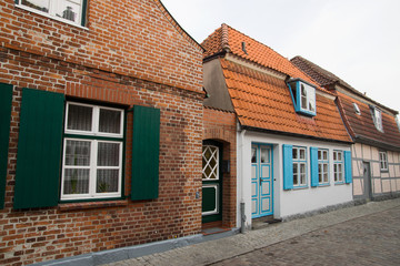 Gebäude an der Jahrmarktstrasse in Travemünde, Lübeck, Deutschland