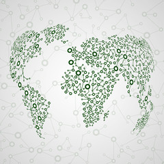 Fototapeta premium Abstract globe earth from molecule structure. Vector illustration. Eps 10