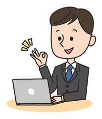 パソコン　操作　男性