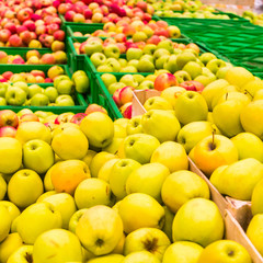 Red and yellow fresh apples