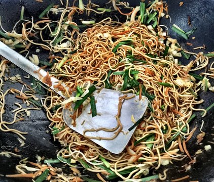Chinese noodles. Food cooking