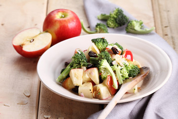 fresh broccoli and apple salad.