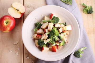 fresh broccoli and apple salad.