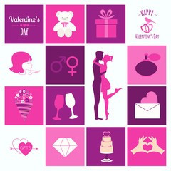 Valentine's day infographic. Flat style love graphic template