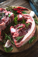 Lamb chops preparation for BBQ