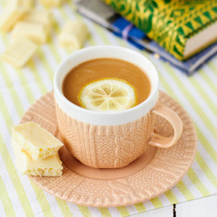 A Cup of Lemon and White Chocolate Coffee