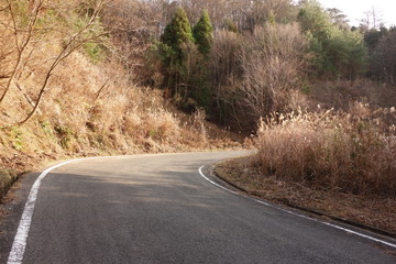 Tight corner of uphill