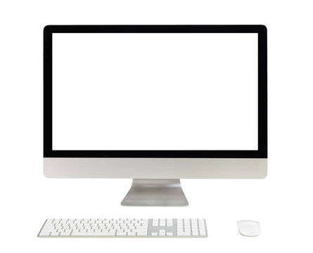 desktop computer with white screen