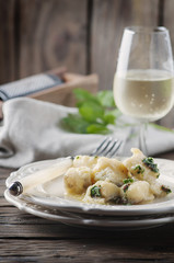Italian traditional codfish with onion and parsley