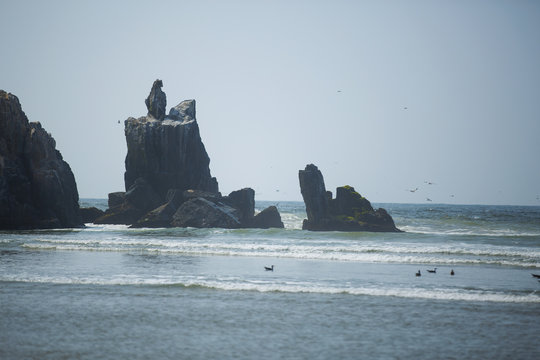rocky coast along the ocean