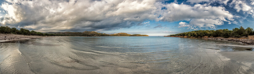 Panoramic view of Rondinara beach in Corsica