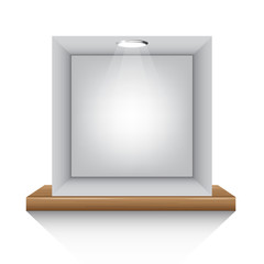 grey box and lights on shelf on white background isolate vector illustration eps 10